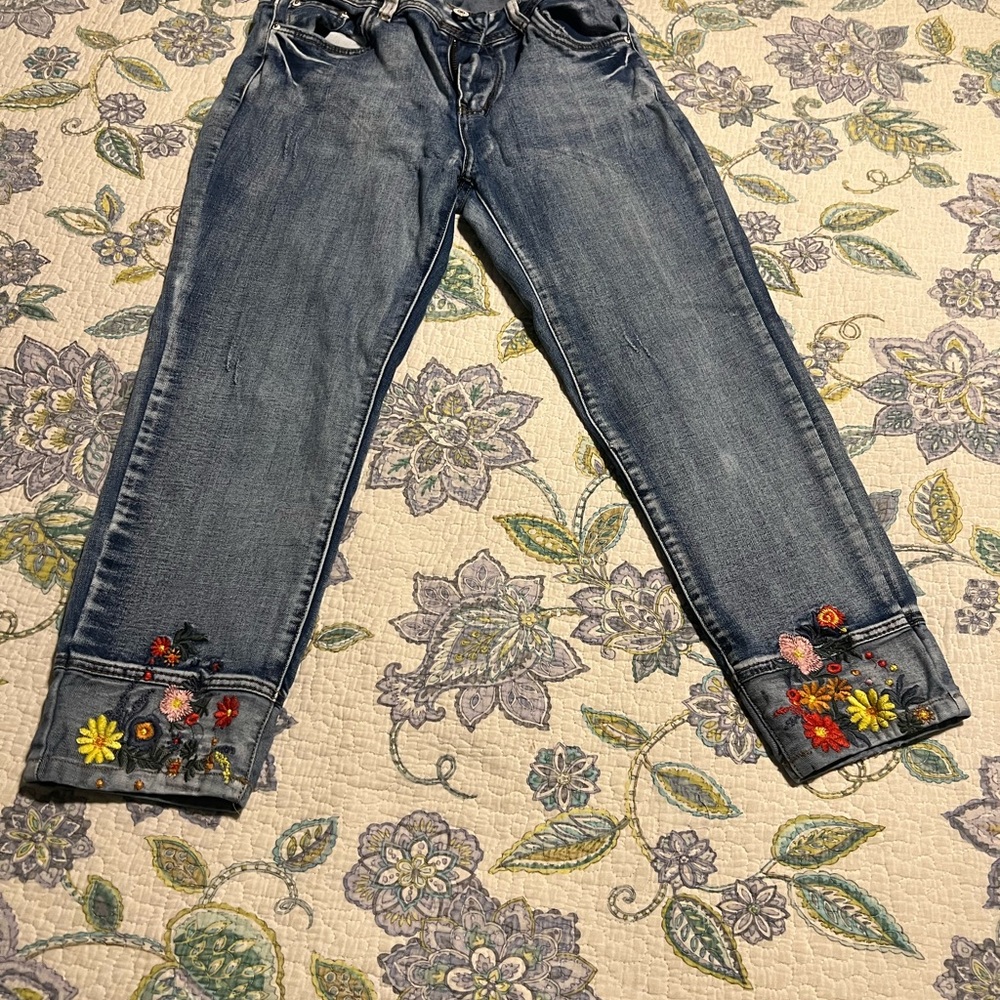 Embroidered Blue Jeans